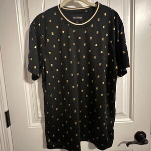 #1128. Drill Clothing Men’s Black T-Shirt with Gold Detail. Size L